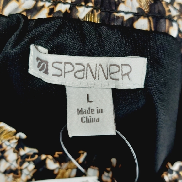 NEW SPANNER Black Yellow Lily of The Valley Print Long Sleeve Midi Dress P722 - Picture 6 of 9